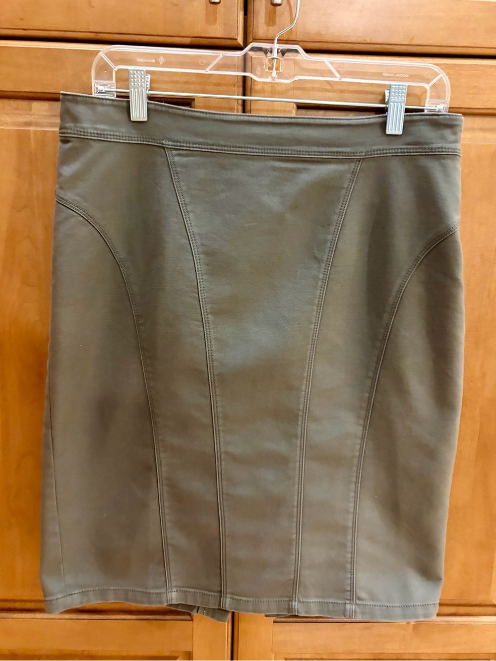 Ann Taylor Olive Green Panel Pencil Skirt - Size 10
